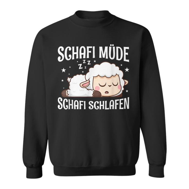 Schafi Müde Schafi Schlafen Schaf Pyjamas Schlaf Saying Sweatshirt