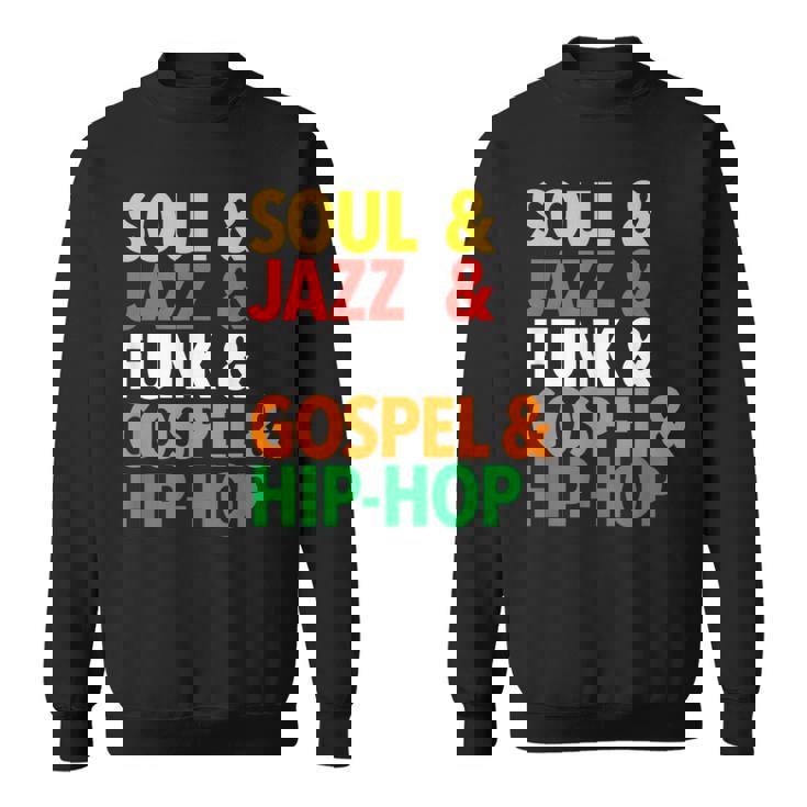 Soul Jazz Funk Gospel & Hip Hop Palabras De Estilos Musicales Camisa de entrenamiento