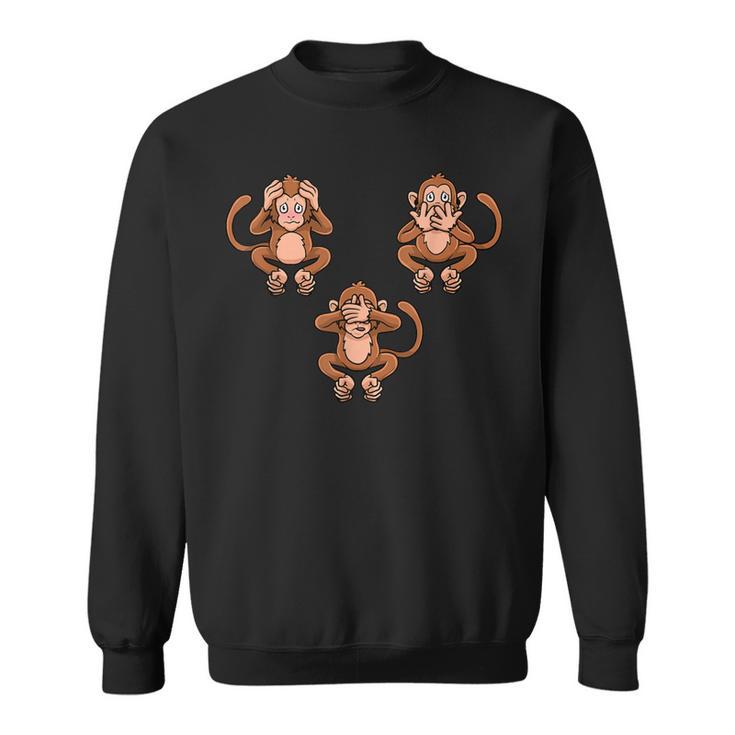 Speich Hörre & Sehe Kein Evil Drei Monkeys Weiser Monkey Sweatshirt