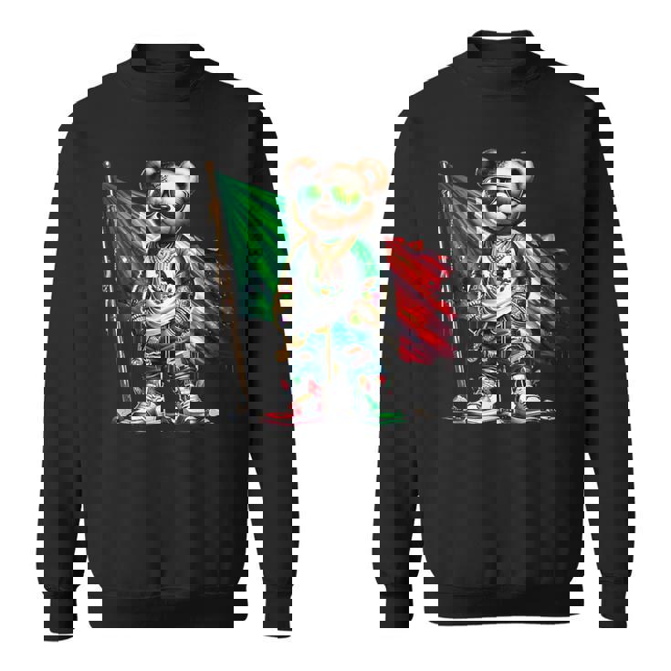 Stylish Teddy Bear Mexican Flag Mexico Sweatshirt Stylish Teddy Bear Mexican Flag Mexico Sweatshirt