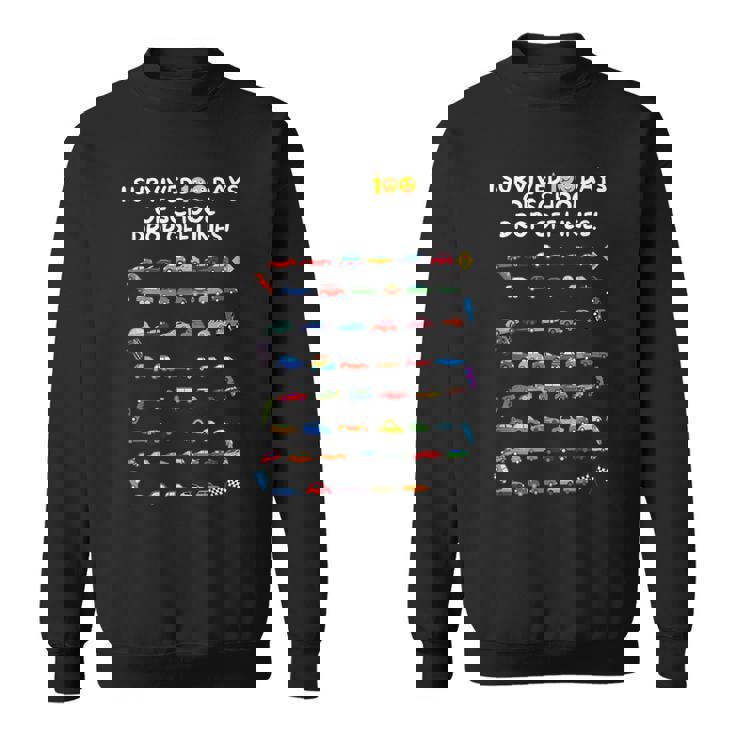 I Survived 100 Days Of School Drop Off Lines 100 Days Sweatshirt