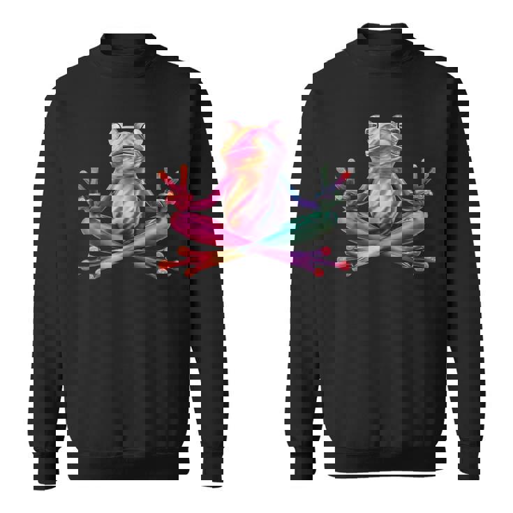 Tie-Dye Frog Peace Sign Hippie Sweatshirt
