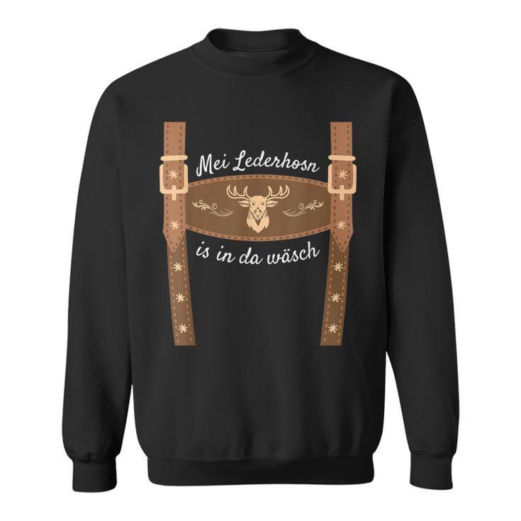 Trachten Dirndl Ersatz Bayrische Tracht Mei Lederhosn Is In Da Wasch Leather Trousers Replacement Lederhosn Short Sleeve Sweatshirt