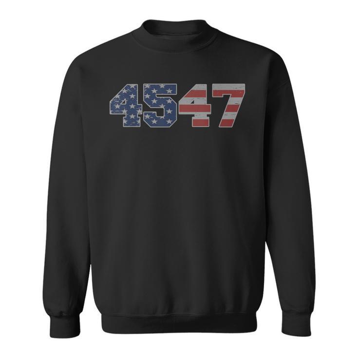 Trump 2024 45 47 American Flag 4547 Trump 2024 Sweatshirt - Monsterry UK