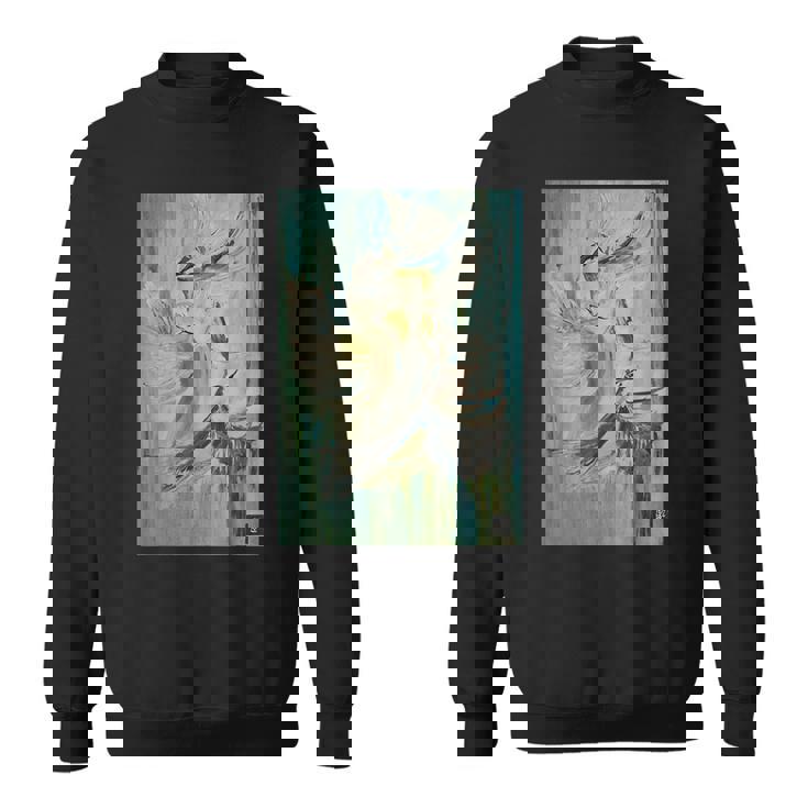 Uccelli Divertenti Uccelli Stile Astratto Felpa