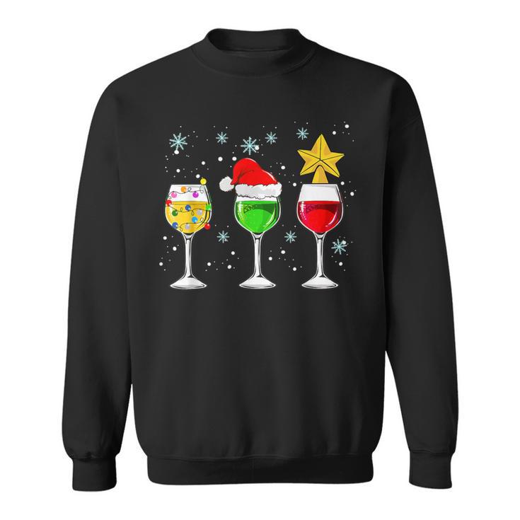 Weihnachten Prosecco Wein Lustiges Sekt Weinglas Geschenk Sweatshirt