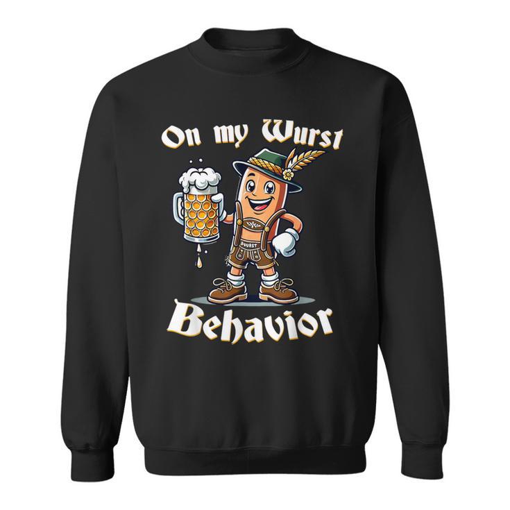 On My Wurst Behavior Oktoberfest Costume Outfit German Long Sleeve T-Shirt - Thegiftio On My Wurst Behavior Oktoberfest Costume Outfit German Long Sleeve T-Shirt - Thegiftio