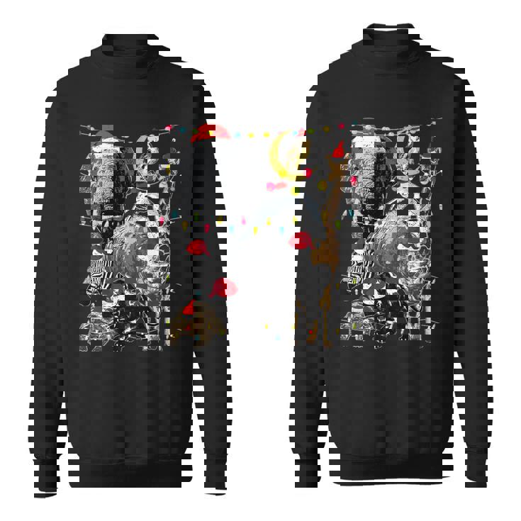 Zoo Animals Christmas Lights Jungle Zookeeper Safari Theme Premium Sweatshirt