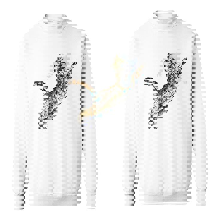Acquerello Gatto Disegno Gattino Con Cappuccio Kitty Mausi Maglia Con Maniche Raglan Felpa