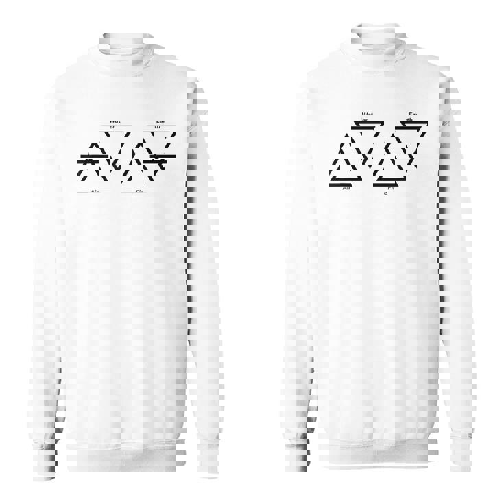 Air Feu Eau Terre Quatre Éléments Symboles Triangle Grec Sweater e