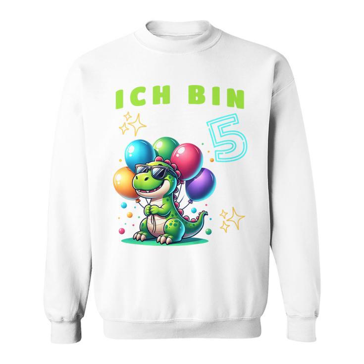 Children's Ich Bin 5 Jahre Alt Dino 5Th Birthday Sweatshirt