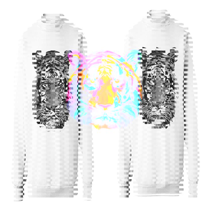 Colorful Tiger Graphic Sweatshirt