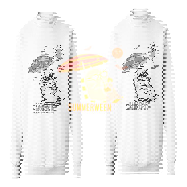 Cute Ghost Spooky Beach Summer Vacation Halloween Summerween Sweatshirt