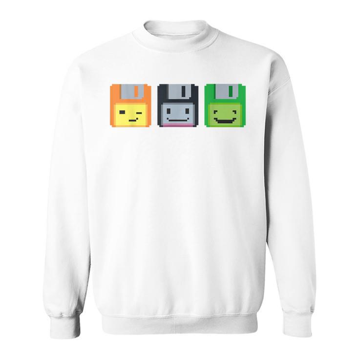 Diskette Floppy Retro Nerd Gamer Pixel Sweatshirt