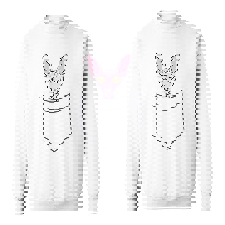 Divertido Gato Sphynx En El Bolsillo Lindo Bebé Sphynx Gato Camisa de entrenamiento