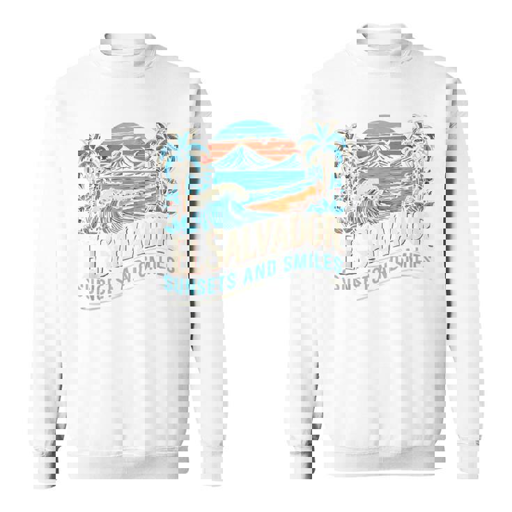 El Salvador Flag Country Travel Vacation I Love El Salvador Sweatshirt