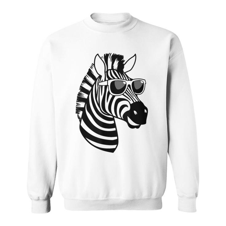 Zebra With Sunglasses Sweatshirt