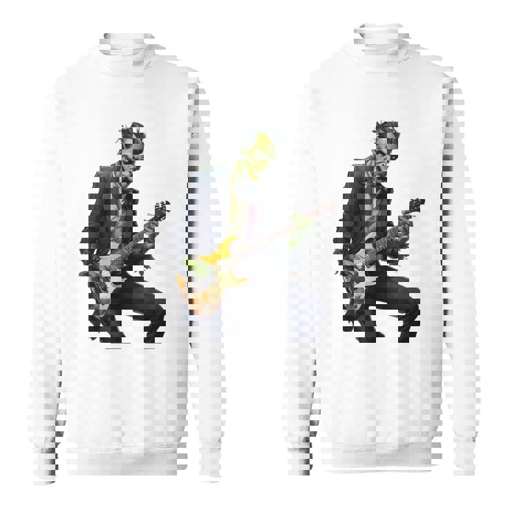 Halloween Cool Monster Playing Electric Guitar Sweatshirt