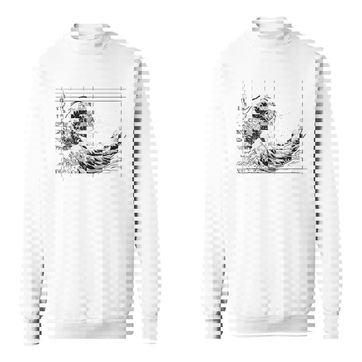 Hokusai Incontra Fibonacci Bianco E Nero Felpa