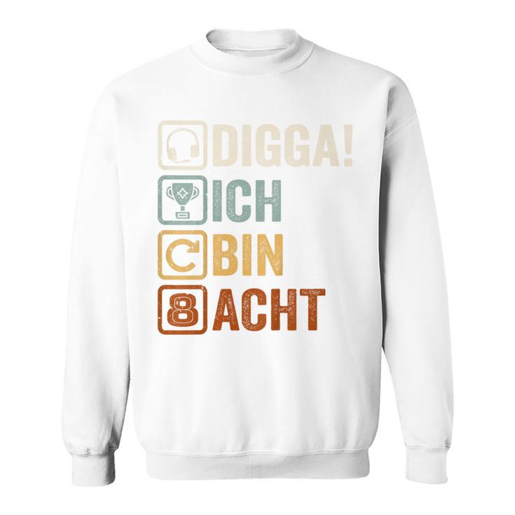 Ich Bin 8 Echt Jahre 8Th Birthday Boy Gamer Sweatshirt