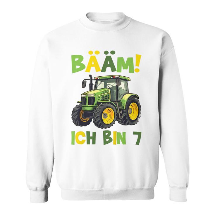 Kinder Bääm Ich Bin 7Ier Jahre Junge 7Th Birthday Tractor Sweatshirt