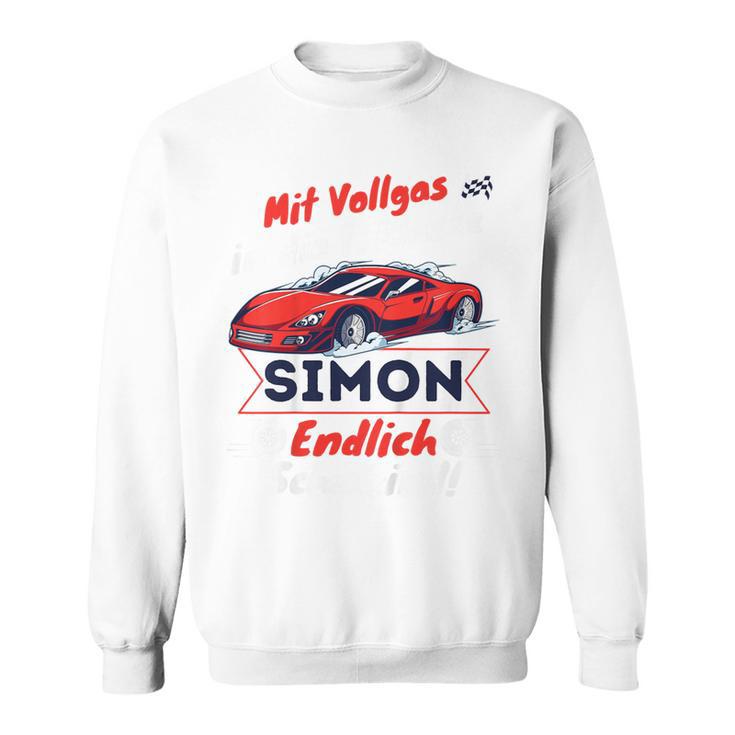 Kinder Endlich Schulkind Simon Personalised First Day Of School 2024 Sweatshirt