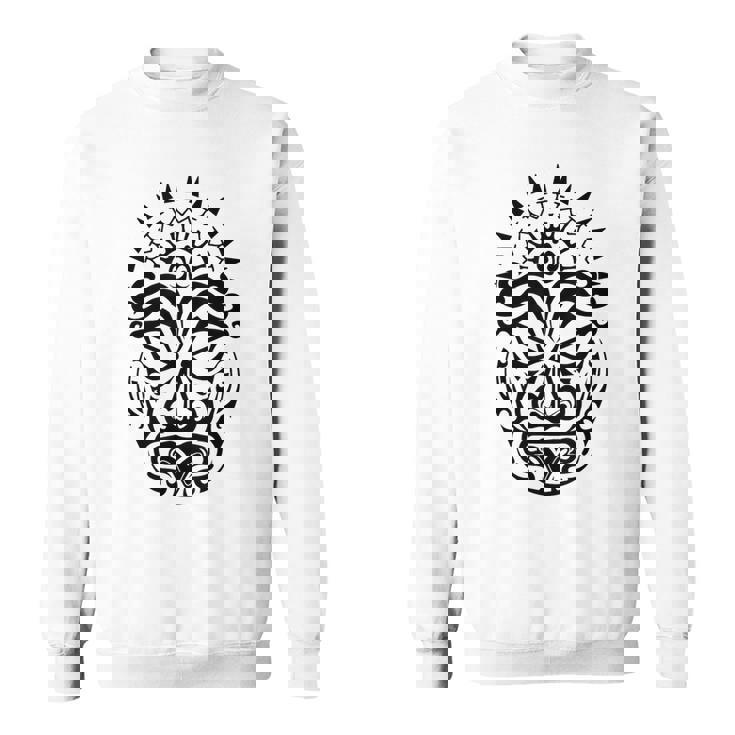 Maorí Polinesio Tatuaje Haka Dance Mascarilla Cabeza Camisa de entrenamiento