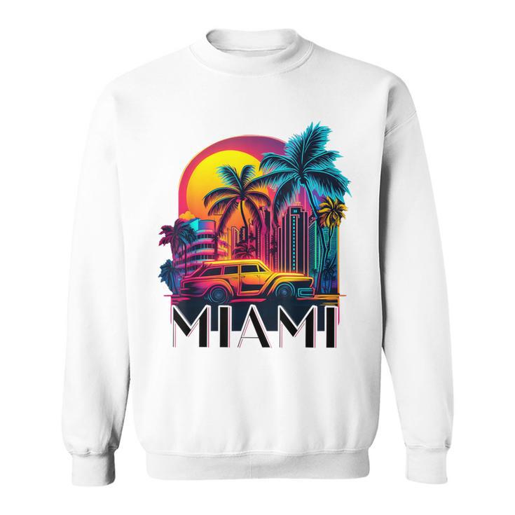 Miami Floridaibrant Colorful Miami Souvenir Sweatshirt