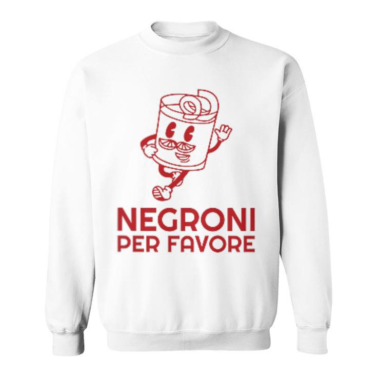 Ni Per Favore Cocktail Front Print Italiano Original Gray Sweatshirt