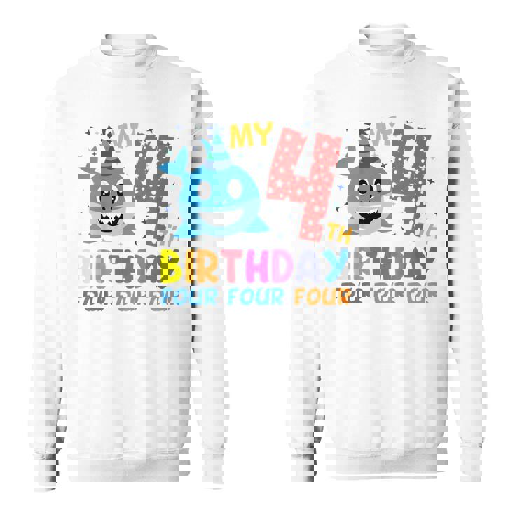 Niños My 4Th Birthday Diseño De Tiburón Para Niños Camisa de entrenamiento
