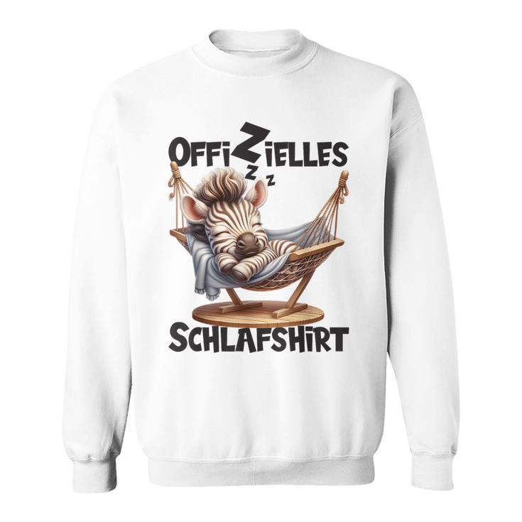 Offizielles Schlaf Zebra Mit Tier Lustig Tiermotiv Sweatshirt