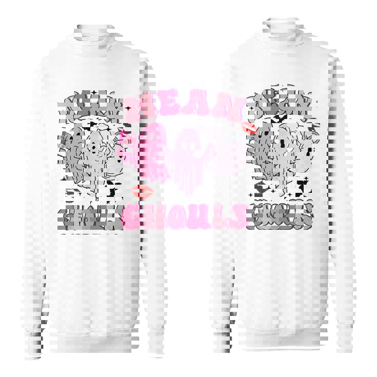 Retro Pink Mean Ghouls Halloween Ghost Let's Go Ghouls Cute Sweatshirt