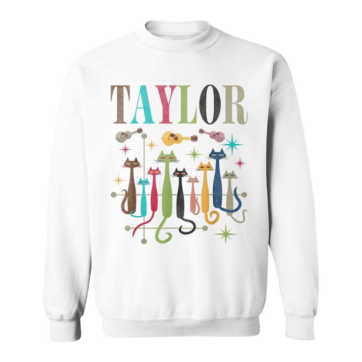 Retro Kitsch Merry and Bright Christmas Sweatshirt, Mid Century Modern 50s Vintage Style Unisex Heavy Blend™ Crewneck Sweatshirt