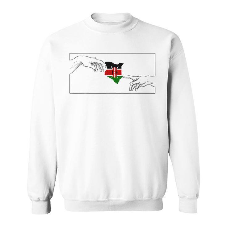 Silhouette Kenya Flag Michelangelo Hands Kenya Sweatshirt