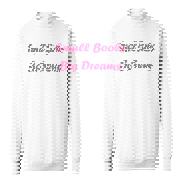Simple Quote Humour Small Boobs Big Dreams Felpa