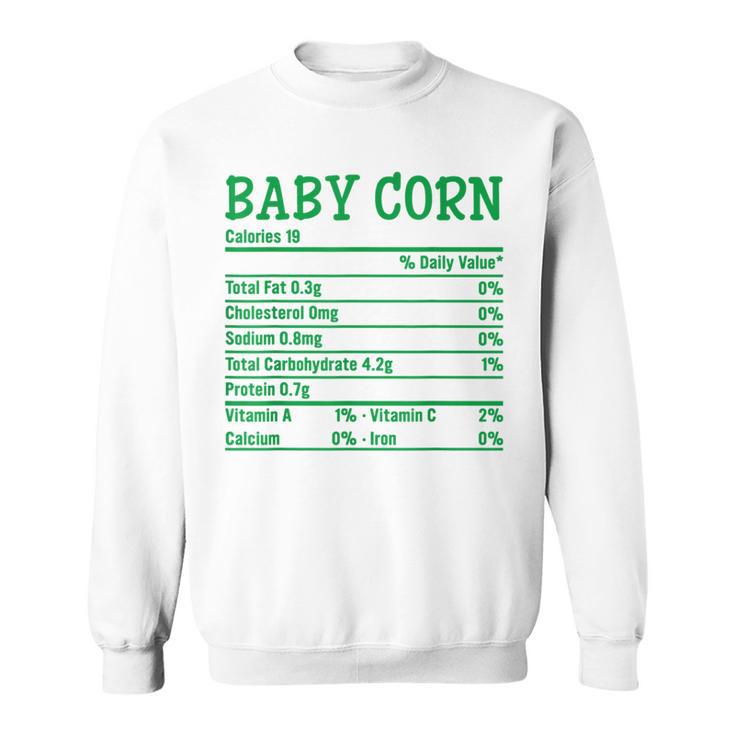 Thanksgiving Christmas Food Facts Baby Corn Nutrition Sweatshirt