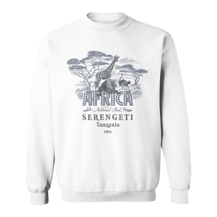 Travel Africa Tanzania Serengeti Ngorongoro Dar El Salaam Blue Sweatshirt