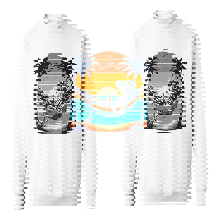 Tropical Beach Vacation Skeleton Summer Drinking Skeleton Sweatshirt