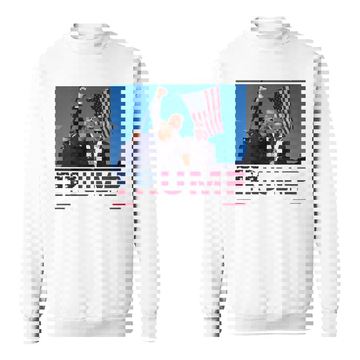 Trump 2024 On The Back 45 47 Flag Trump Sweatshirt
