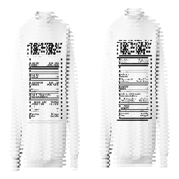 Turkey Gravy Ingredient Food List Thanksgiving Christmas Sweatshirt