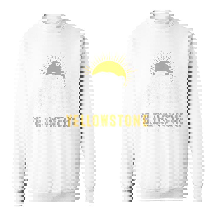 Yellowstone National Park Vintage Wild Bear Sunset Sweatshirt