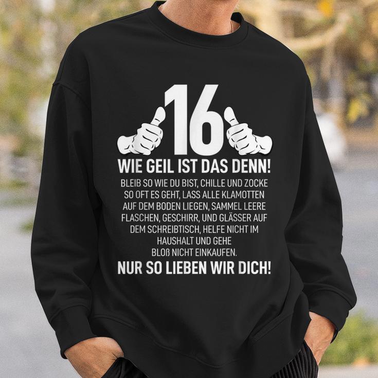 16Th Birthday Nager 16 Years Wie Geil Ist Das Denn Sweatshirt Geschenke für Ihn