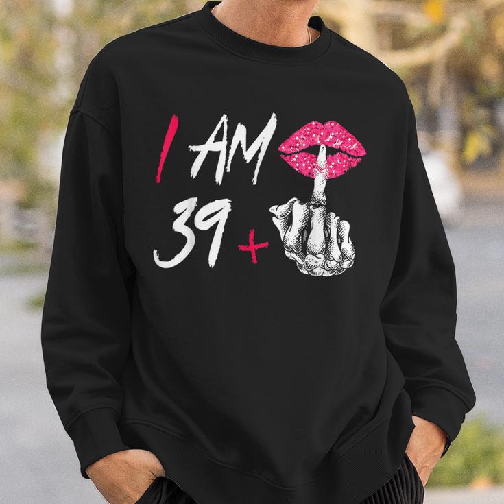 I Am 39 Plus 1 Middle Finger Skull 40Th Birthday Sweatshirt Geschenke für Ihn