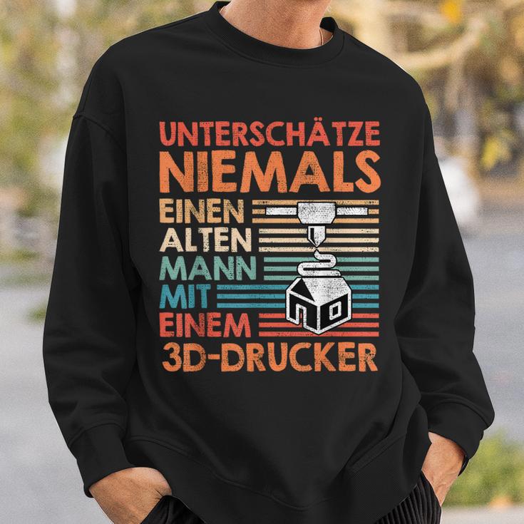 With 3D Print Unterschätz Niemals Einen Alten Mann With 3D Printer Sweatshirt Geschenke für Ihn