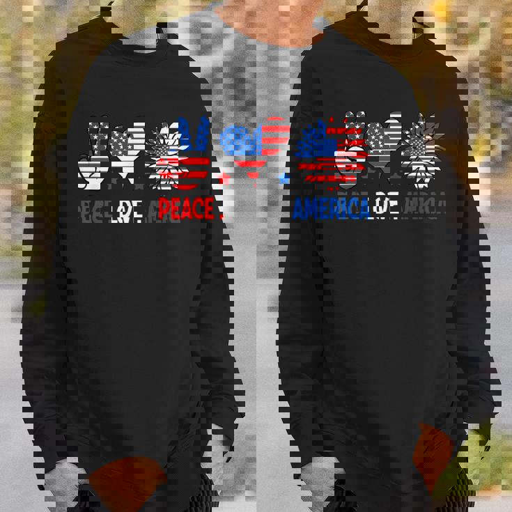 4Th Of July Peace Love America Us Flag Fourth Of July Sweatshirt Gifts for Him