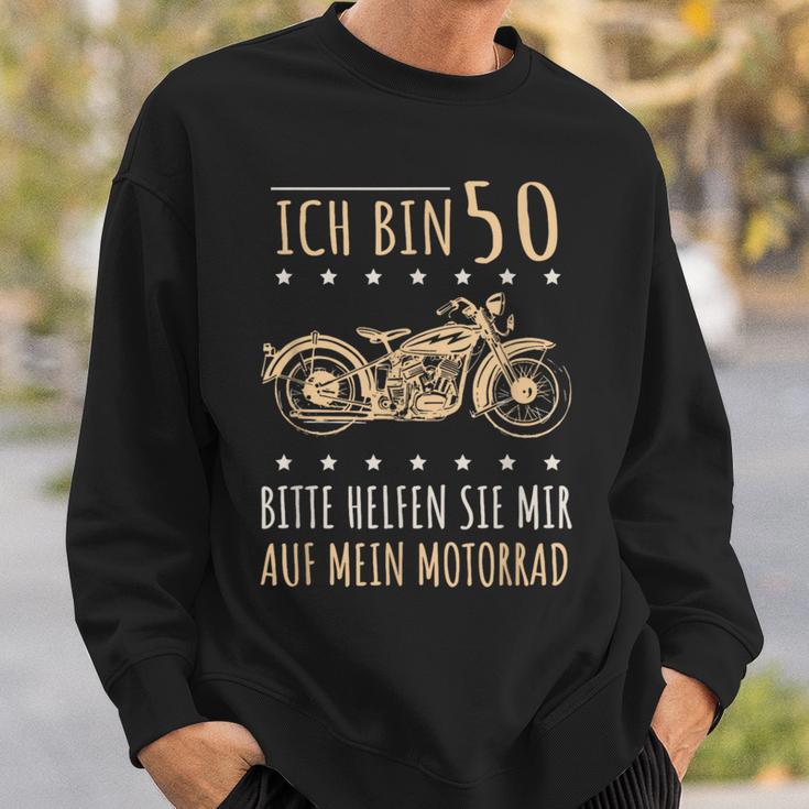 50Th Birthday Biker Bitte Helfen Sie Mir Auf Mein Motorrad Sweatshirt Geschenke für Ihn