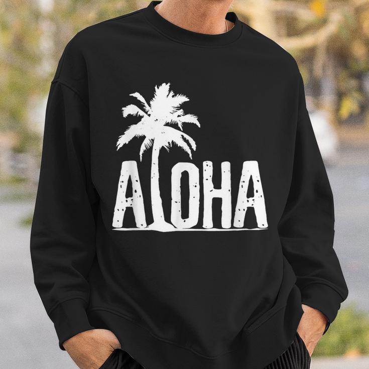 Aloha Beach Summer Palm Trees Hawaii Surfer Sweatshirt Geschenke für Ihn