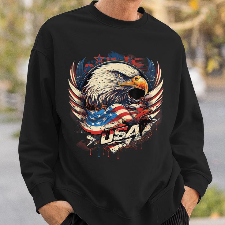 America Fan American Flag And Eagle Usa Sweatshirt Geschenke für Ihn