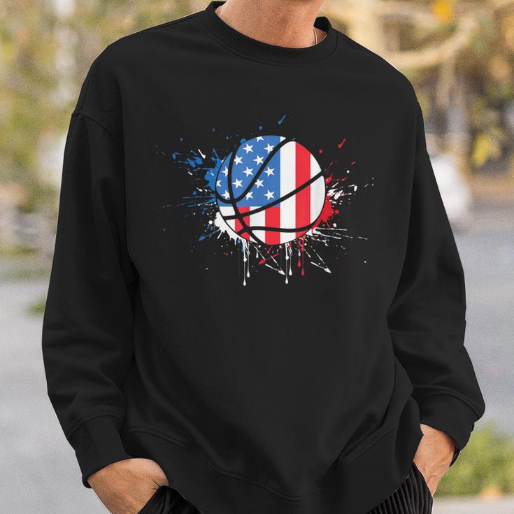 American Flag Baller Dunking Usa Flag Basketball Sweatshirt Geschenke für Ihn