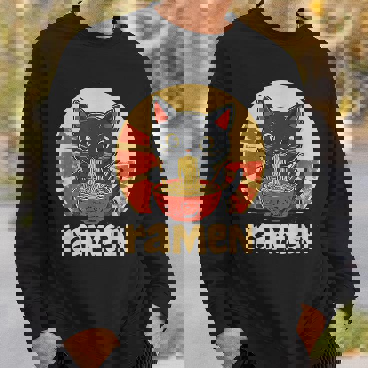 Anime Cat Ramen Kawaii Japanese Cat Kawaii Manga Sweatshirt Gifts for Him